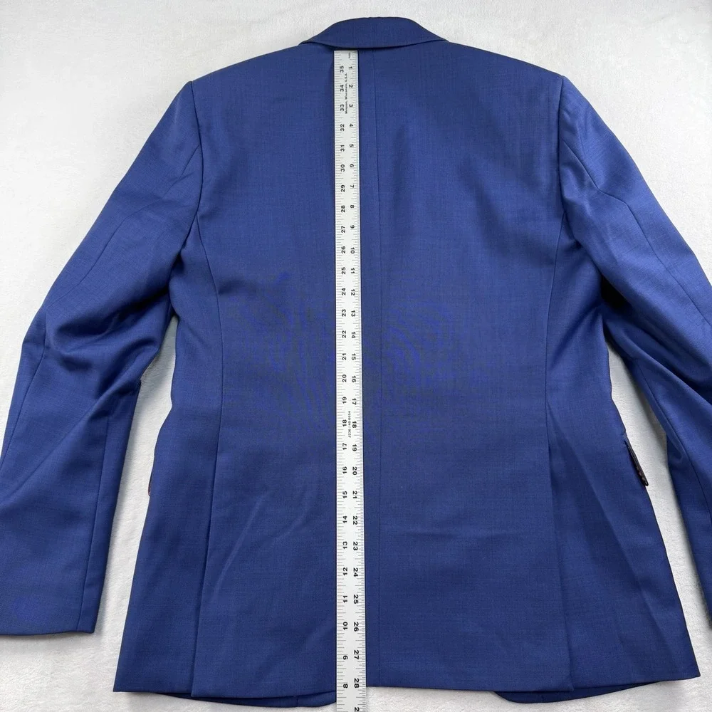 Indochino Royal Blue Suit Mens 38R Pants 30x29 100% Wool Slim Fit Career Wedding